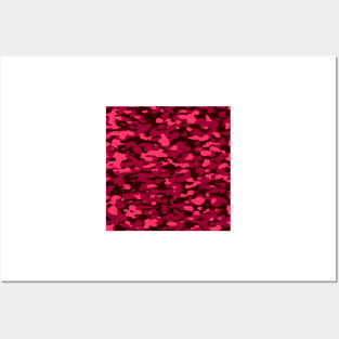 Dark pink Camo pattern digital Camouflage Posters and Art